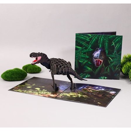 3D bursdagskort, dinosaur pop-up-kort, gratulasjonskort, gratulasjonskort, Valentinsdagskort, takknemlighetskort, brettet kort med konvolutt
