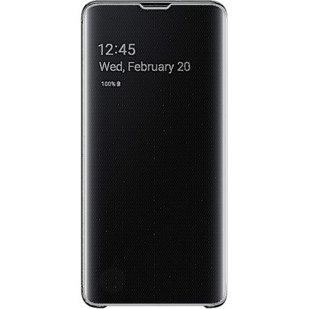 Til Samsung Galaxy S10 5g Beskyttende Clear View Folio Cover Cover - Sort