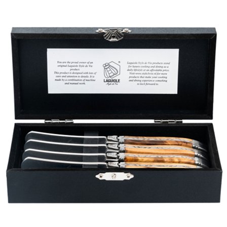Laguiole Smørknive 4-pak, oliventræ | KitchenOne