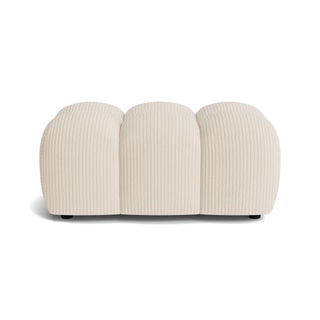Puffy Pouf Hocker 64x95cm in Lincoln Beige, moderner Sitzpouf mit Cord-Muster und Nozag-Federung für maximalen Komfort im Wohnzimmer.