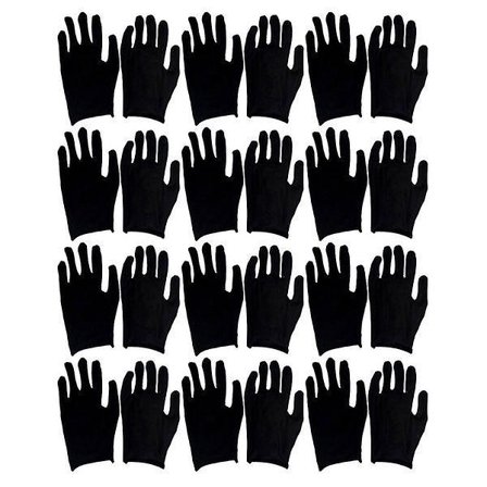 12 par bomullshandskar arbetsskyddshandskar bekväma arbetshandskar handskyddshandskar svarta storlek L (tunna)