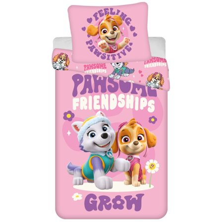 Paw Patrol Pawsitive -mikrokuituinen vuodevaatesetti 140×200 cm, 70×90 cm