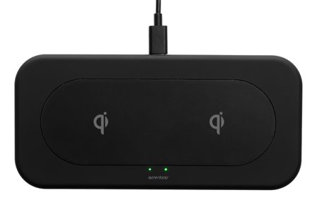 Essentials Qi Dual Wireless charger, 2x 10W, USB-C Cable 1m