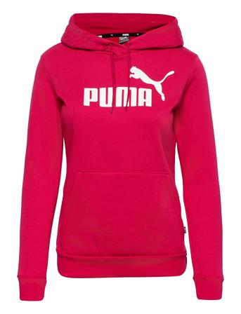 Ess Logo Hoodie Fl Hoodie Röd PUMA