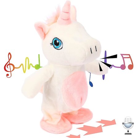 Talende Enhjørning Gentager Hvad Du Siger Gående Elektrisk Interaktivt Animerede Legetøj Talende Plys Ven Gave Til Småbørn Fødselsdag, 9.5'