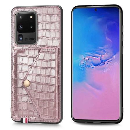 Professionellt Skal med Korthållare - Samsung Galaxy S20 Ultra Roséguld
