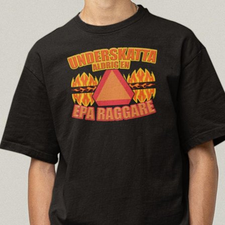 Underskatta aldrig en epa raggare svart t-shirt Eld design