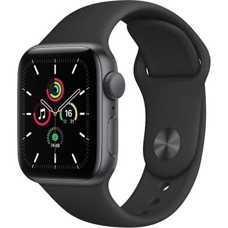 Apple Watch SE GPS - 40mm Alumiinikotelo Himmelmusta - Musta Ranneke (2020) - Kunnostettu - Erinomainen kunto - Refurbished Grade A+