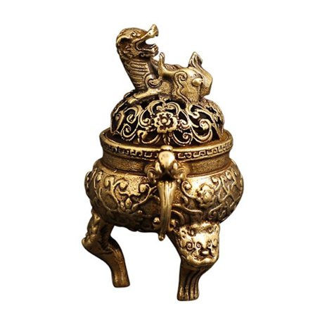 Antik trefot rökelse för brännare Pixiu Beast mässing Caldron Censer rökelsehållare