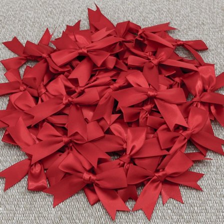 50ST Satinband Rosett RÖD