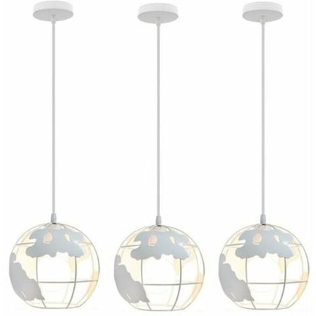 3x Hængende Lampe Industrielt Bur Kugle Ø20cm, Lysekrone Loftlamper Køkken Stue Spisestue Soveværelse, E27 W