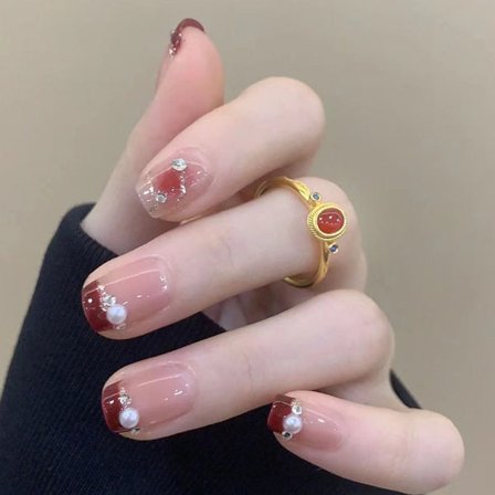 24st False Nails Short Square French