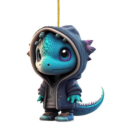 Tegneserie Drageskulptur Ornament Akryl Henger Julepynt
