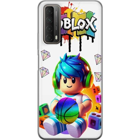 Yhteensopiva Puhelinkuori Huawei Huawei P smart 2021 Värikäs Roblox-kuvitus pelihahmolla, leluilla ja energialla, täydellinen pelifaneille ja moder