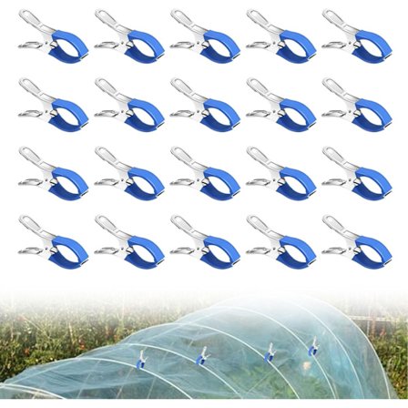 20 stk. fjederklemmer til poolafdækning, strandhåndklædeklemmer med beskyttelsesark, pooltilbehør, store tøjklemmer i rustfrit stål, drivhus til haven