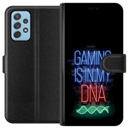 Yhteensopiva Lompakkokotelo Samsung Galaxy A52 5G Viktor Gyökeresin muotokuva vihreässä paidassa, jossa on leijonamotiivi ja intensiivinen vihreä tunn