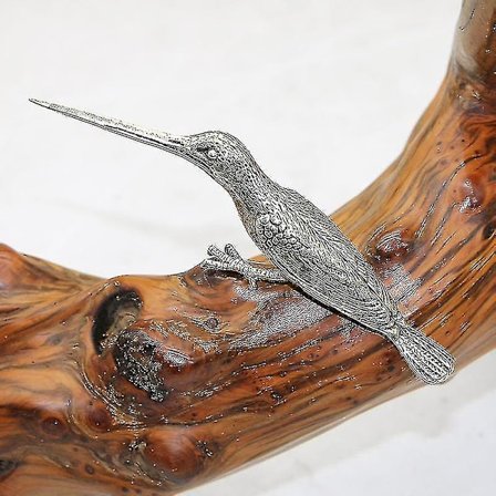 Vintage Solid Copper Langnæbbet Fugl Lille Statue Ornamenter Klassisk Messing Dyr Spættefigurer Hjemmebord Dekorationer