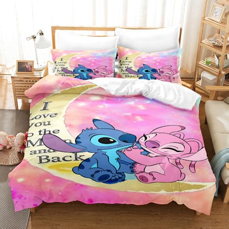 3D digital trykk tredelt sett søt tegneserie Stitch Star og Baby dynetrekk 135*200 putevar 50*75*1
