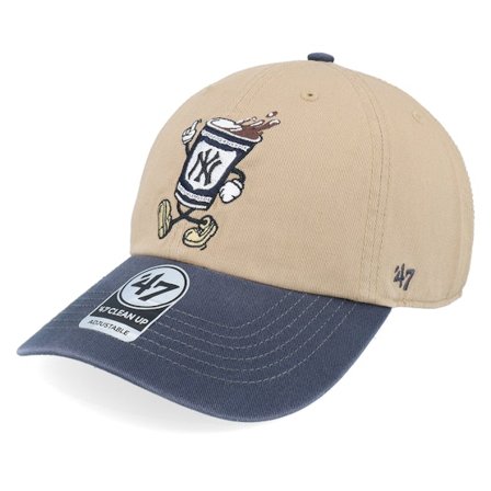 47 Brand - MLB Beige unconstructed Casquette - New York Yankees MLB Icon 47 Clean Up Khaki/Navy Dad Cap @ Hatstore