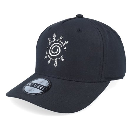 Difuzed - Sort adjustable Kasket - Naruto Shippuden Symbol Black A-Frame Adjustable @ Hatstore