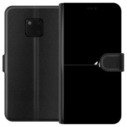 Huawei Mate 20 Pro Lommeboketui Minimalistiske fugler svart