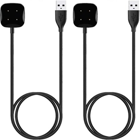 2-paknings lader, kompatibel med Fitbit Sense/Fitbit Sense 2, Fitbit Versa 3 / Fitbit Versa 4, erstatningsladekabel