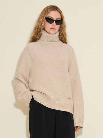 Holzweiler Lambswool Knit Turtle - Sand - Women's - L