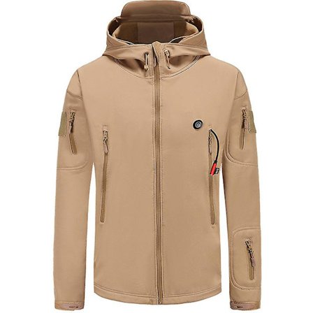 Dewbu Lämmitetty Takki 12V Akulla Talvi Ulkoilu Soft Shell Sähkölämmitteinen Takki Khaki
