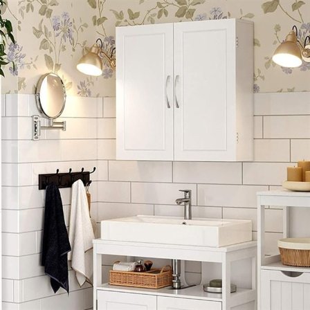 Badrumsskåp med 3 hyllor - Vit