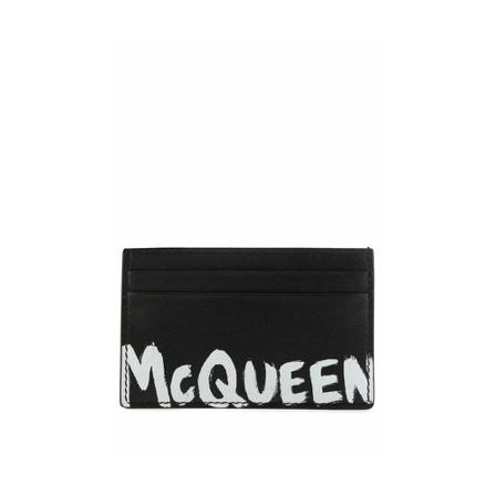 Alexander McQueen Pung Sort, Herre Punge og Kortholder, Størrelse: ONE Size