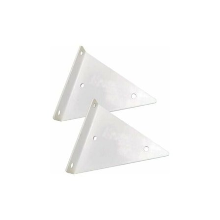 2 st (8x10cm/3.1x3.9in, vit) Flytande metalltriangelhylla B