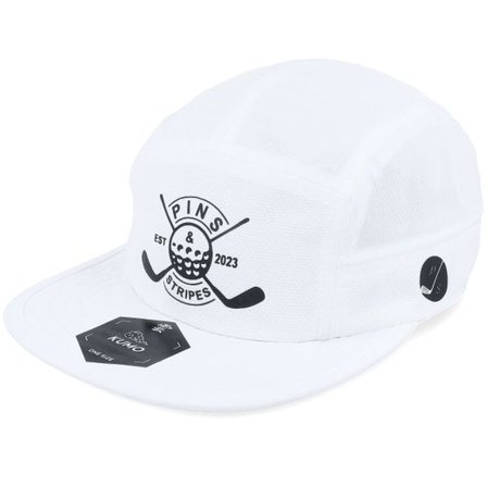 Pins & Stripes - Vit 5panel Keps - Pins & Stripes Logo White 5-panel @ Hatstore