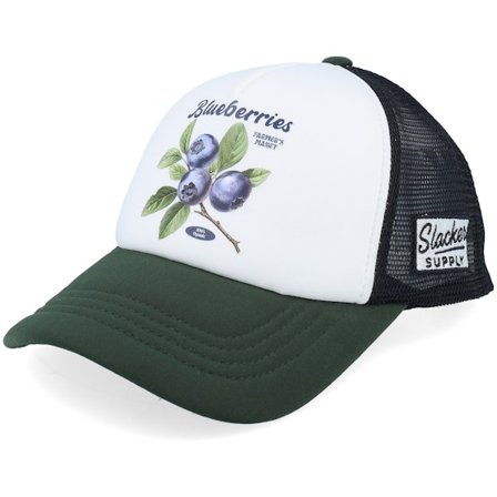 Slacker Supply - Wit trucker Cap - Blueberries Foam White/Olive/Black Vintage Trucker @ Hatstore