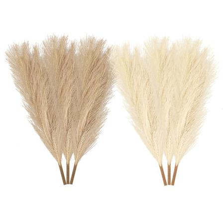 6 kpl 45 cm Faux Pampas maljakkotäyte varrella Kodinsisustus Keinotekoinen komea ruoho Beige+Khaki