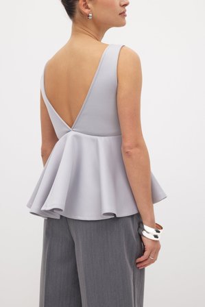 NA-KD Peplum Top - Ærmeløse toppe - Grå - M