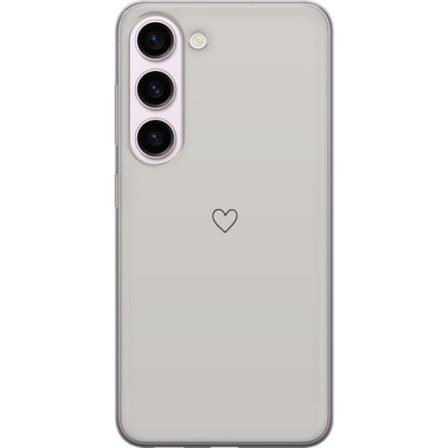 Samsung Galaxy S23 Gjennomsiktig deksel Hjerte Beige