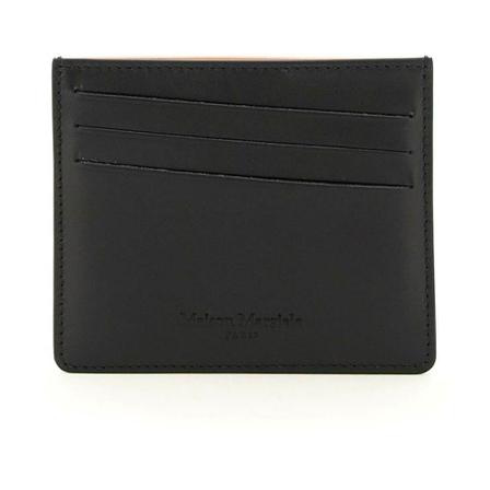 Maison Margiela, Two-tone leather cardholder Czarny, Mężczyzna, Rozmiar: ONE Size