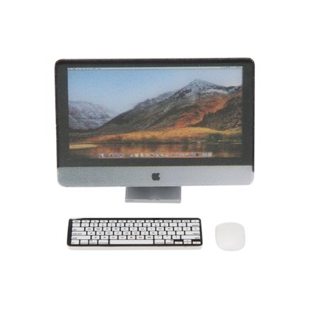 Miniatyr datorset i skala 1:12 skärm tangentbord mus simuleringsdockhus tillbehör