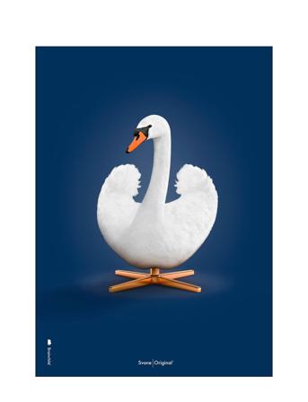 The Swan Bdark Blue Home Decoration Posters & Frames Posters Animals Multi/mønstret Brainchild