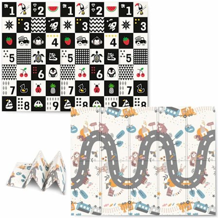 Vikbar skummattaDenna stora vikbara matta med måtten 200x150 cm har många praktiska användningsområden. Den ger ditt barn komfort under lek och nä