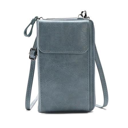 Clutch lommebok Crossbody skinnveske BLÅ Blue