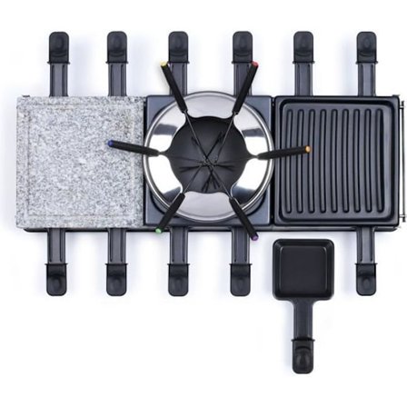 LIVOO DOC234 - Raclette / fondue-maskin 12 personer - 3 brickor