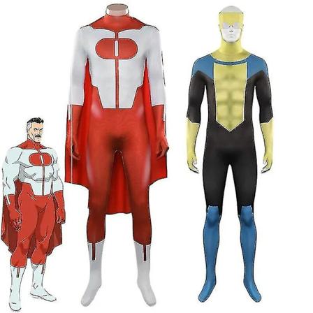 Invincible Omni-Man Mark Nolan Cosplay Kostume Jumpsuit Kappe Outfits Halloween Karneval Party Dragt Voksen Y yellow XL