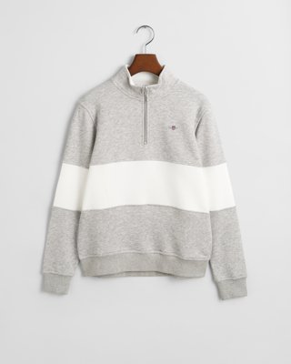 GANT - Half-zip genser til ungdom, unisex light grey melange