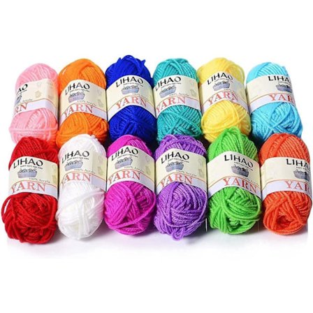 Akryl Garnspolar för Stickning & Virkning (12-pack, 26 m/spole)
