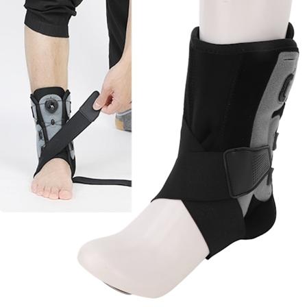 Ankelstøtte med justerbar knap - Komfortabel fodstabilisator til støtte, operation, genoptræning, stabilitet, størrelse L 41‐45