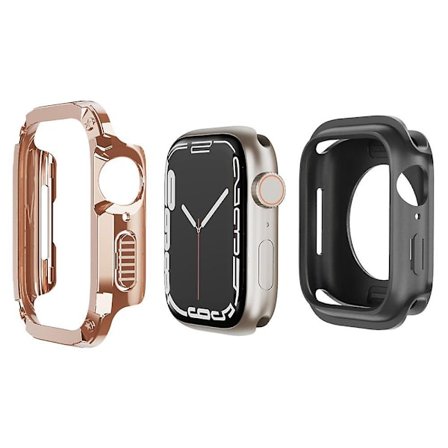 TPU+PC-fodral för Apple Watch Series 6 5 4 SE SE (2022) 44mm/8 7 45mm, stöttåligt skydd