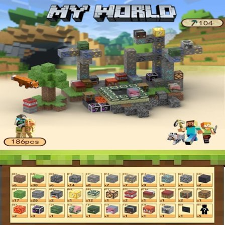 Minecraft byggeklosser, inkludert 186 stk sekskantede magnetiske leker med 5 figurer-FM-