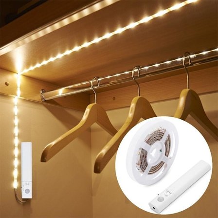 LED-slinge for garderobe med bevegelsessensor 1 m - Varmhvit