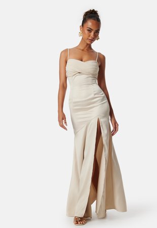 Bubbleroom Occasion - High slit gown - Champagne - Kläder